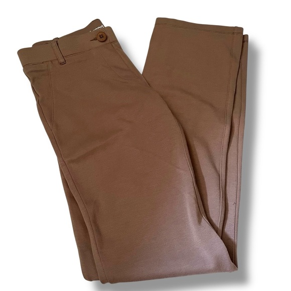 Betabrand Pant Adult Khaki Tan Straight Dress Yoga Womens Small Pull On - Picture 1 of 7
